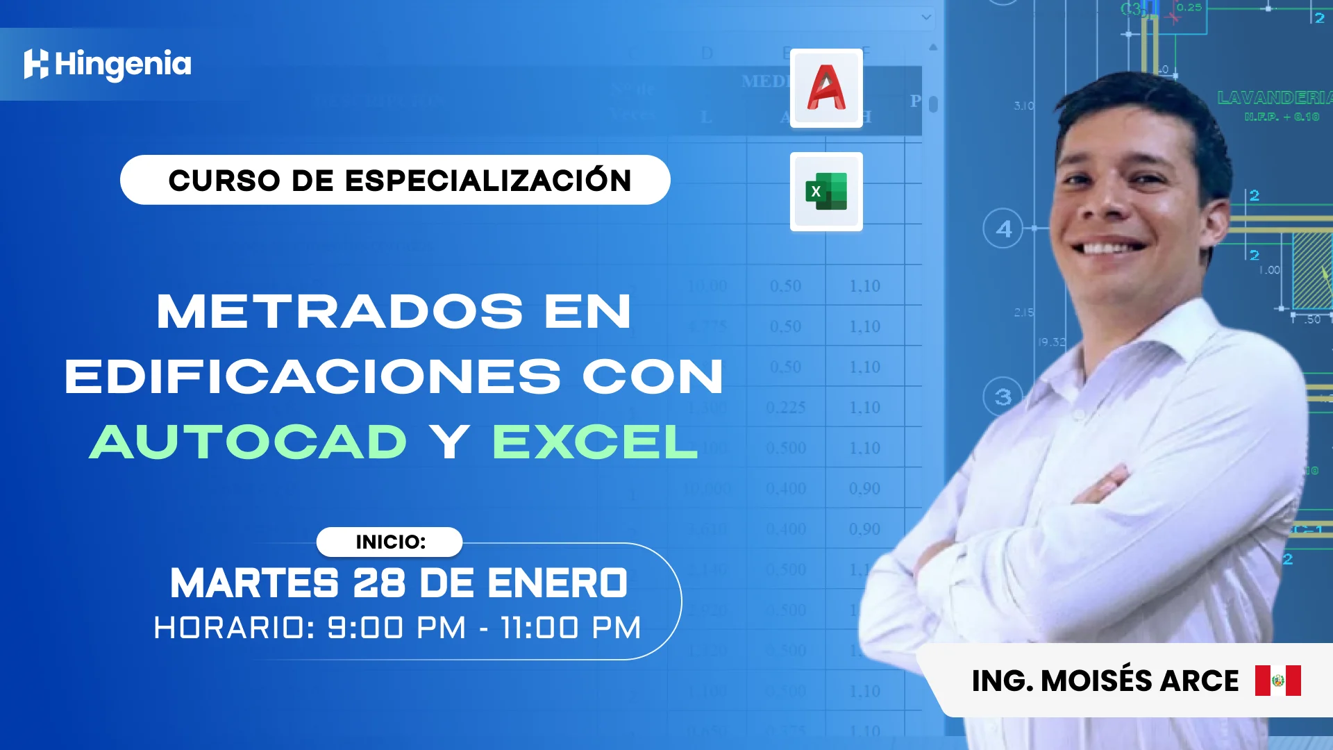 Metrados de Edificaciones con AutoCAD y Excel – Enero 2025